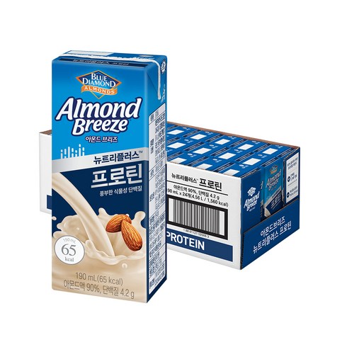 아몬드브리즈 뉴트리플러스 프로틴, 190ml, 72개