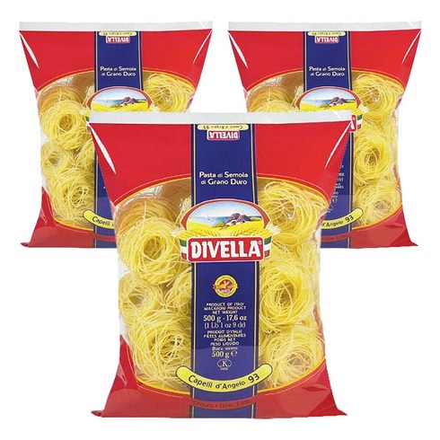 디벨라 까펠리 엔젤헤어 파스타, 500g, 3개