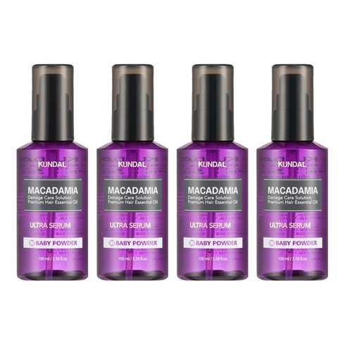 쿤달 울트라 세럼 헤어 에센스 베이비파우더향, 100ml, 4개