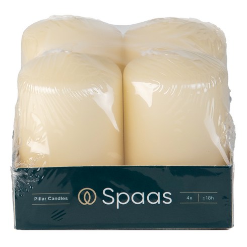 스파스 실린더 양초, 미색, 125g, 4개