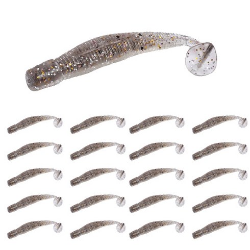 댓츠댓 루어 나선형 테일 소프트 웜 페이크 미끼 6cm 20p, 1개, 3