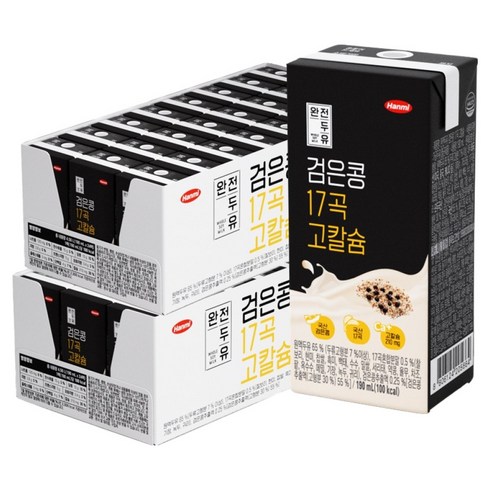 완전두유 검은콩 17곡 고칼슘, 190ml, 48개