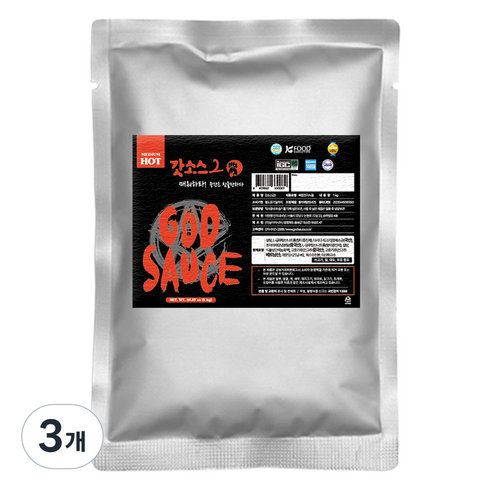 갓소스 2단계 매운맛, 1kg, 3개