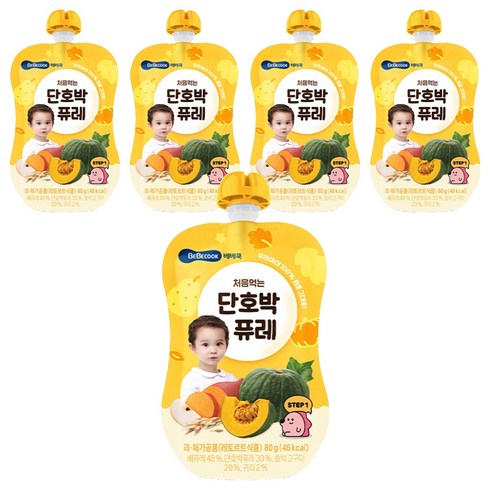 베베쿡 처음먹는 단호박 퓨레, 80g, 5개