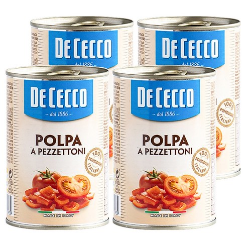 데체코 폴파 페제토니 토마토 통조림, 400g, 4개