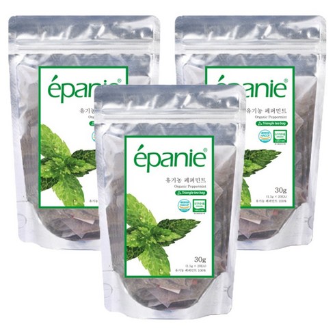 에빠니 유기농 페퍼민트 허브차, 1.5g, 20개입, 3개