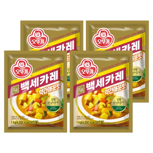 오뚜기 백세카레 약간매운맛, 1kg, 4개