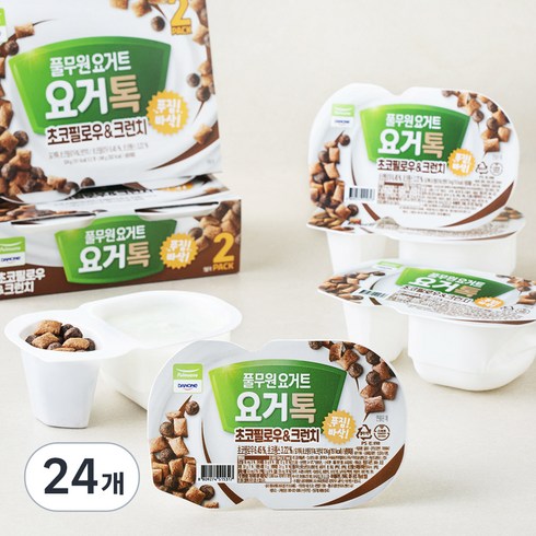 풀무원 요거톡 초코필로우 & 크런치, 124g, 24개