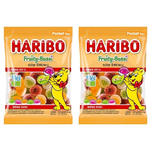하리보 프리티부시 젤리, 100g, 2개