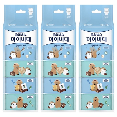 마이비데 클린케어 미니 화장실용 물티슈, 200g, 10매, 30개