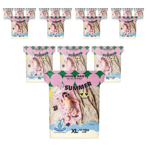 Cooing 에어드라이 썸머 팬티형 기저귀 남여공용, 특대형(XL), 440매