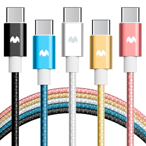 구스페리 C타입 to USB 고속충전 케이블, 2m, 혼합색상, 5개
