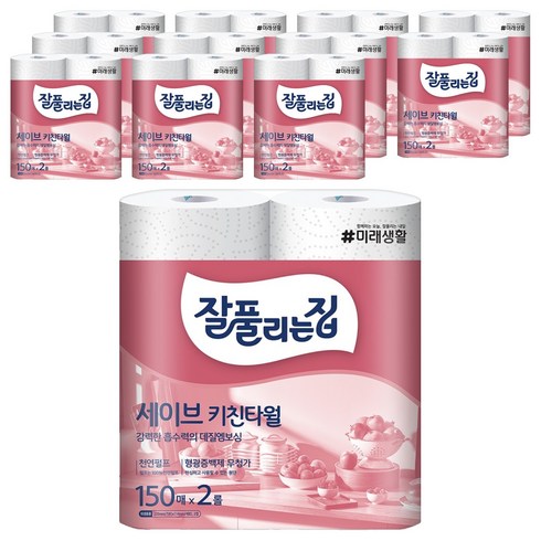 잘풀리는집 세이브 펄프 키친타올, 150매, 24개