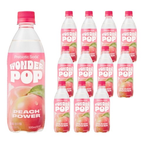 클룹 원더팝 프리바이오틱스 피치파워, 12개, 500ml
