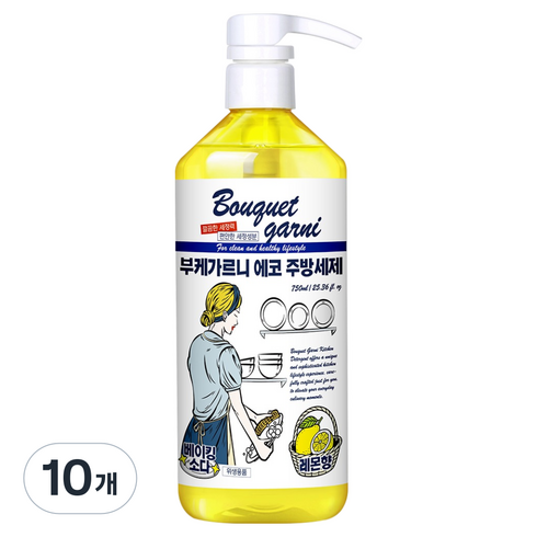 부케가르니 에코 주방세제 레몬향, 750ml, 10개
