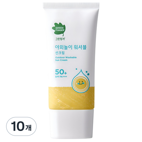그린핑거 야외놀이 워셔블 선크림 SPF50+ PA++++, 80ml, 10개