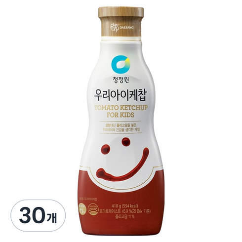 청정원 우리아이 토마토 케찹, 410g, 30개