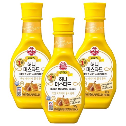 오뚜기 허니머스타드 소스, 265g, 3개