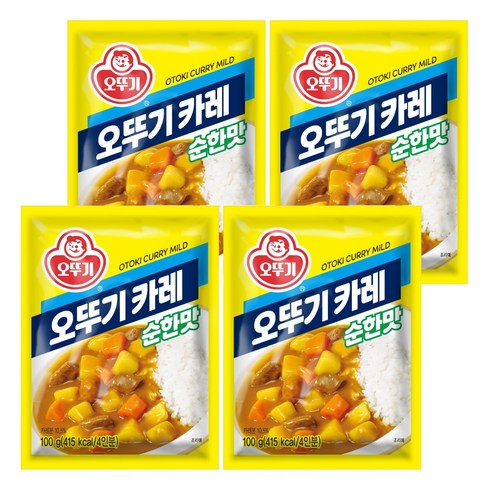 오뚜기 카레 순한맛, 100g, 4개