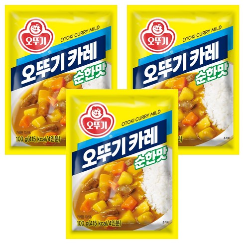 오뚜기 카레 순한맛, 100g, 3개