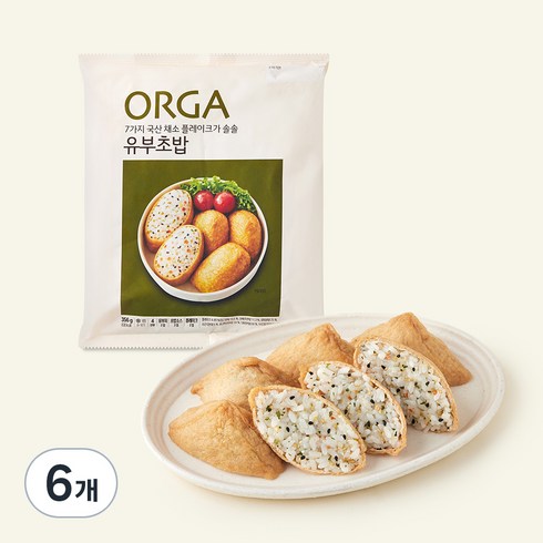 올가홀푸드 우리콩 두부로 만든 유부초밥 4인, 356g, 6개