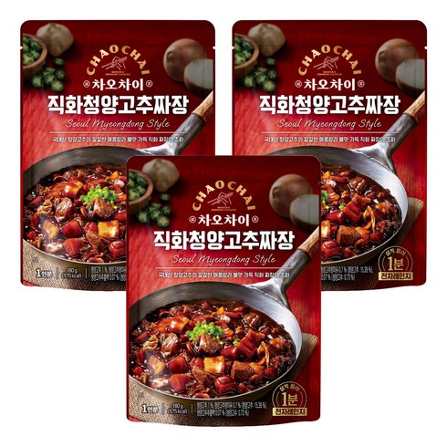 차오차이 직화 청양고추 짜장, 180g, 3개