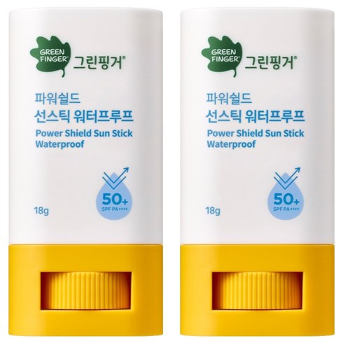 그린핑거 유아용 파워쉴드 선스틱 워터프루프 SPF50+ PA++++, 18g, 2개