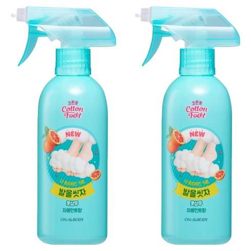 온더바디 코튼풋 발을 씻자 풋샴푸 자몽 민트향, 1개입, 2개, 385ml