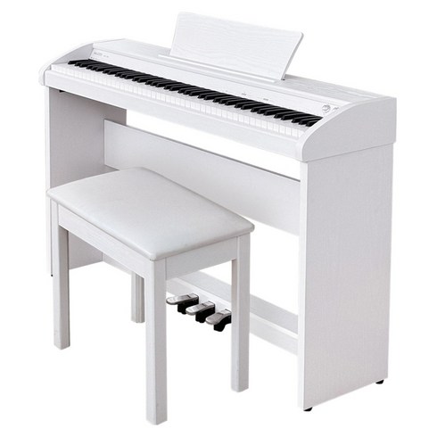 뮤디스 디지털피아노 88건반 MU-8H Plus 3페달형 + 1인용 의자 세트, 1세트, 화이트