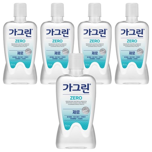 가그린 제로 구강청결제, 750ml, 5개