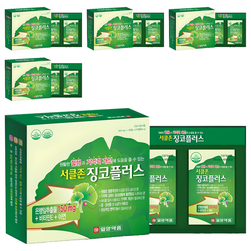 일양약품 서클존 징코플러스, 120정, 5개