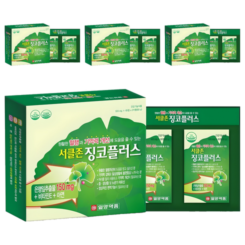 일양약품 서클존 징코플러스, 120정, 4개