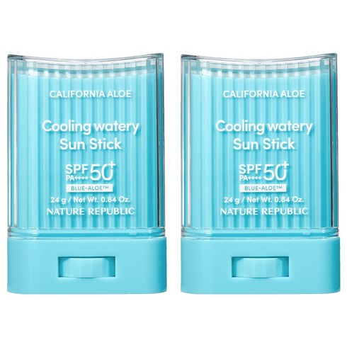 네이처리퍼블릭 캘리포니아 알로에 쿨링 수분 선스틱 SPF50+ PA++++, 24g, 2개