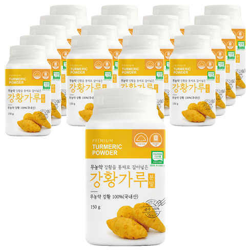 유기농마루 정품 통째로 갈아넣은 강황가루, 150g, 18개