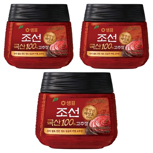 샘표 조선 국산100% 고추장, 1kg, 3개