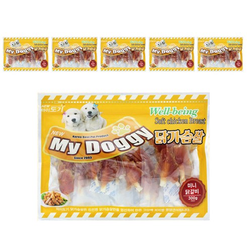 NEW 마이도기 강아지 건조간식, 미니닭갈비, 300g, 6개