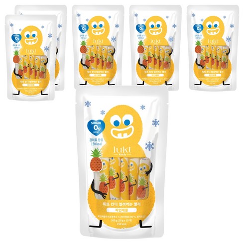 룩트킨디 얼려먹는 젤리 10p, 파인애플, 200g, 6개