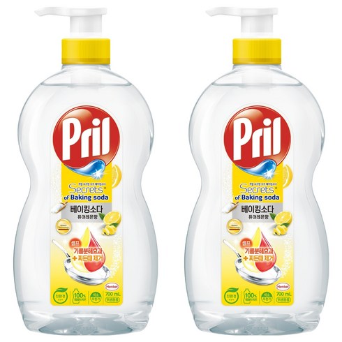 프릴 시크릿오브 베이킹소다 퓨어레몬향 주방세제, 700ml, 2개