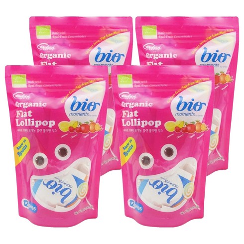 바이오모멘트 유기농 플랫 롤리팝 믹스, 70g, 4개