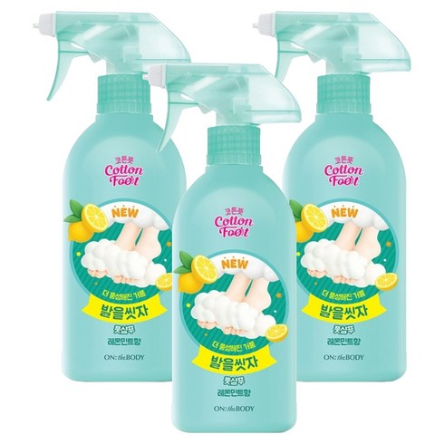온더바디 코튼풋 발을 씻자 풋샴푸 레몬민트향, 1개입, 3개, 510ml