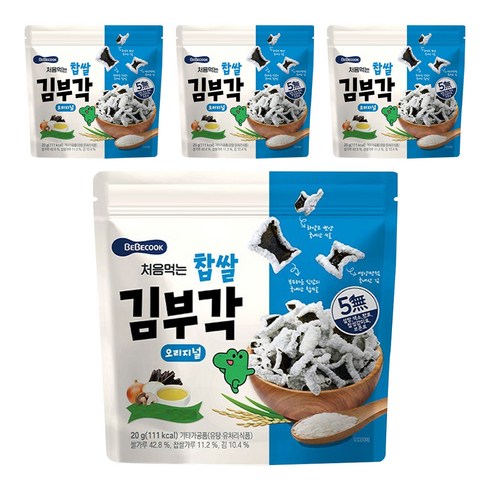 베베쿡 처음먹는 찹쌀 김부각 과자, 20g, 4개