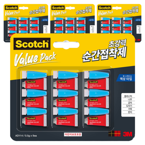 스카치 접착제 멀티팩 일회용 액상타입 9입 클럽팩, 4개