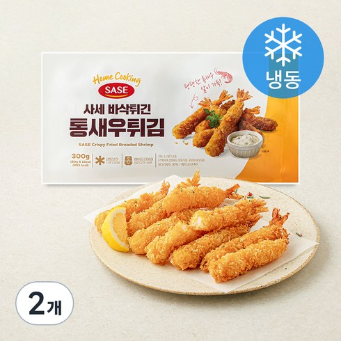 사세 바삭튀긴 통새우 튀김 (냉동), 300g, 2개
