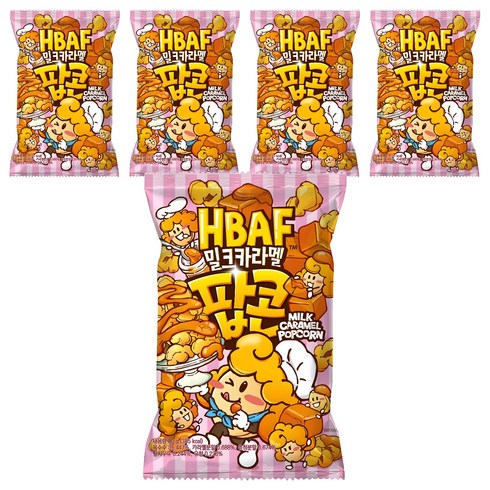 바프 밀크카라멜 팝콘, 80g, 5개