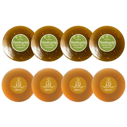 프로버블리 지성 건성 중성 피부 천연 수제비누 어성초 110g x 4p + 유황 110g x 4p, 8개, 1세트