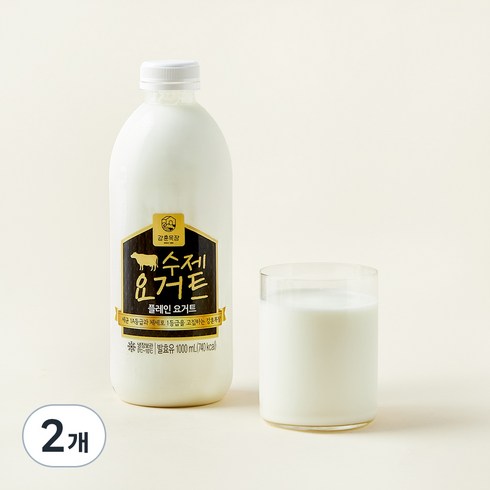 강훈목장 수제요거트 플레인, 1L, 1개입, 2개