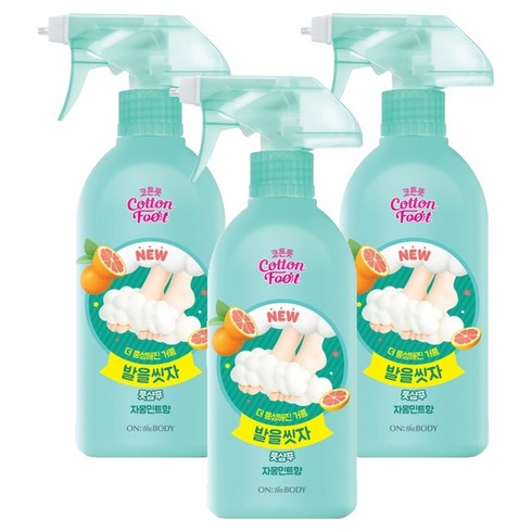온더바디 발을 씻자 코튼 풋샴푸 자몽민트향, 1개입, 3개, 510ml