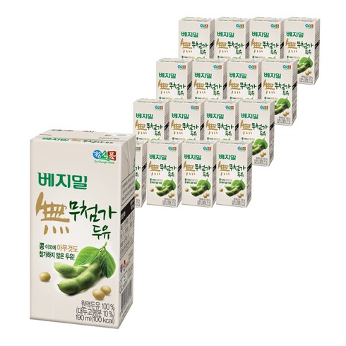 베지밀 무첨가 두유, 190ml, 16개