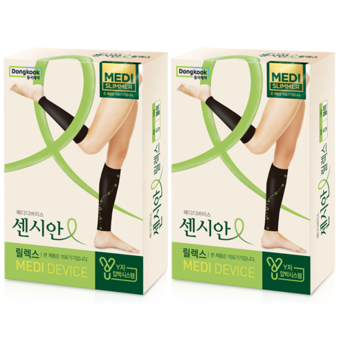 센시안 릴렉스 종아리 압박밴드 블랙, 종아리/무릎형, 2개