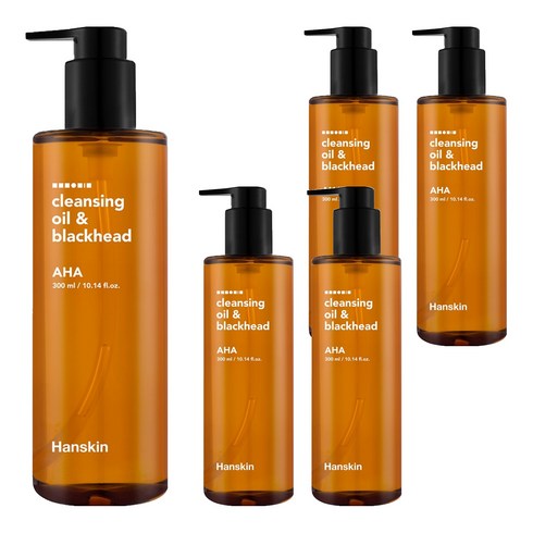 한스킨 클렌징오일 앤 블랙헤드 AHA, 300ml, 5개